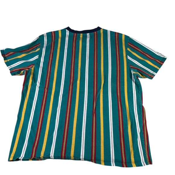 VTG Guess Originals Guess Los Angeles Shirt Men's Sz L Striped Green Navy Collar - Picture 8 of 8